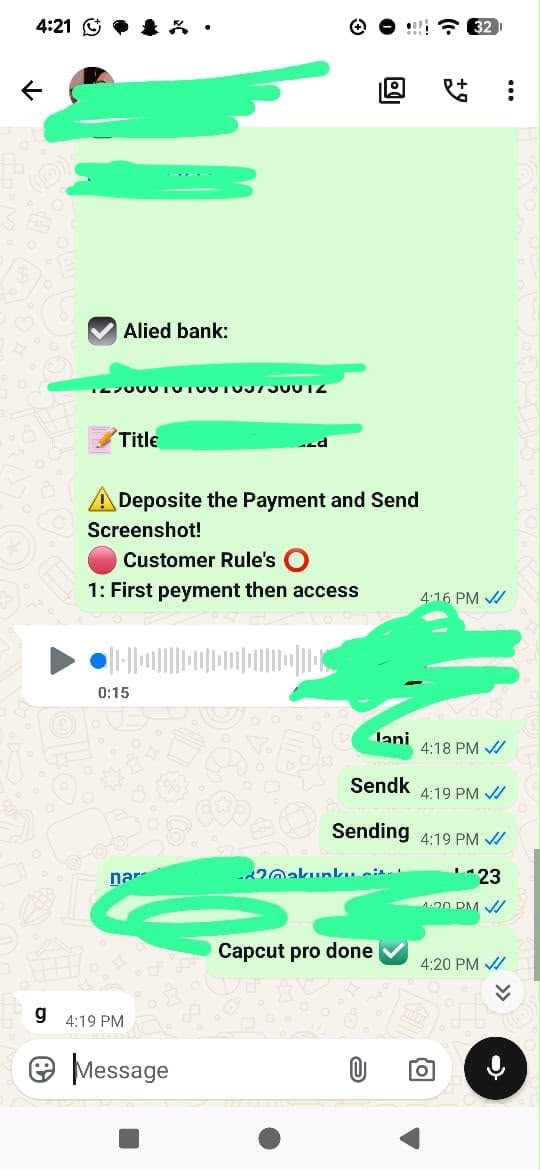 Customer WhatsApp review 1