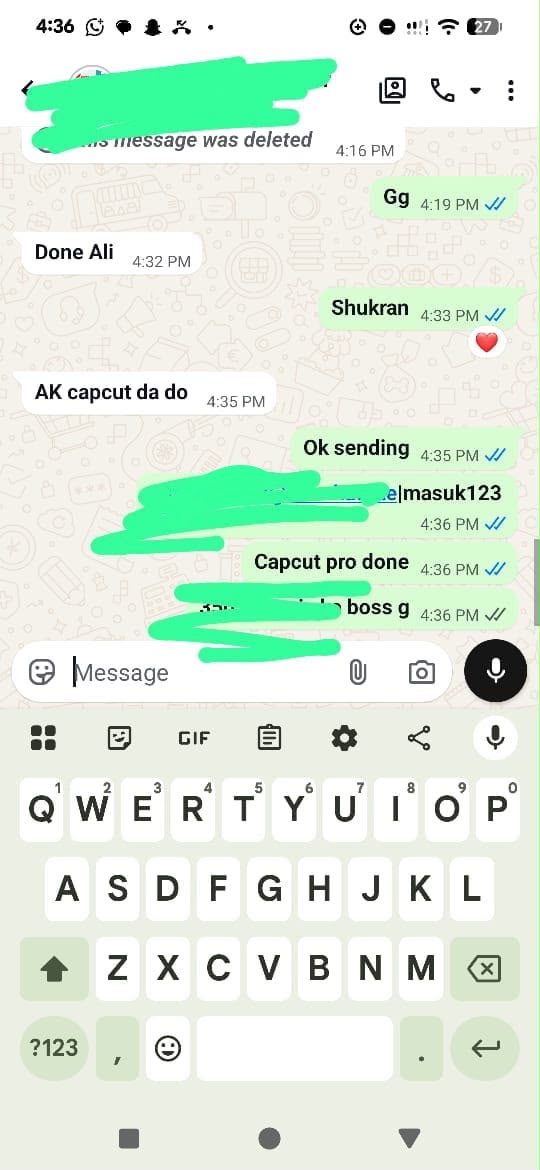 Customer WhatsApp review 3
